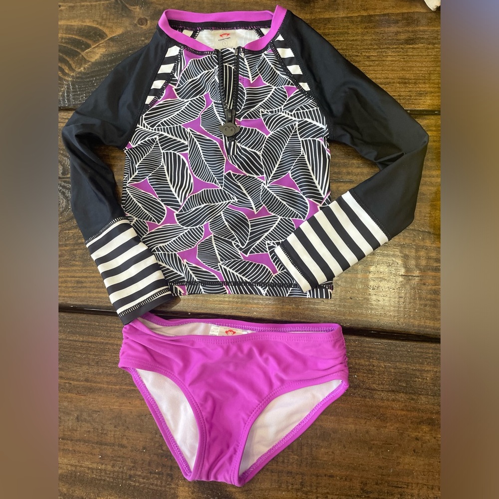 Appaman Girls Swim Set - Black and Purple size 5